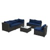 Patio furniture outdoor sofa set with 6 seats, Garden Furniture With Tempered Glass Coffee Table - 3 of 4