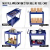2 Tier Rolling Tool Cart 330 LBS, 2 Shelf Steel Utility Cart, Metal Utility Cart On Wheels for Garage, Workshop, Repair Shop - 3 of 4