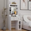 ELECWISH Vanity Tables,  Small Vanity Desk with Sliding Mirror and Lights, Makeup Vanities Set with drawer for Bedroom, White - 3 of 4