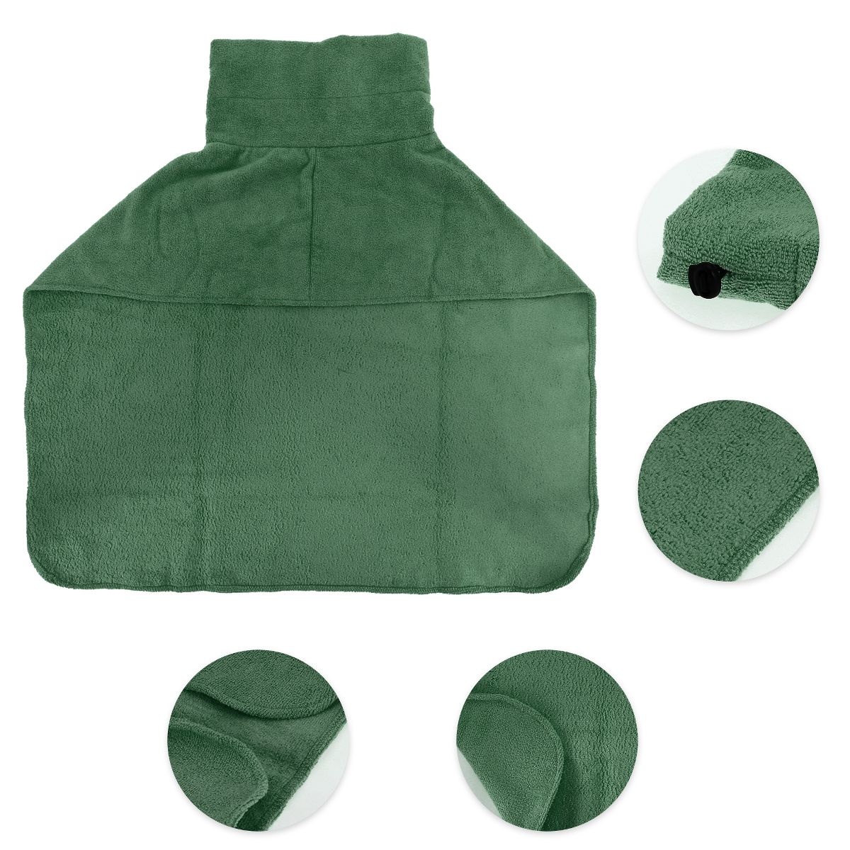 Unique Bargains Drawstring Dog Bathrobe Soft Fast-Drying Dog Towel Large Green - thumbnail 2
