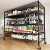 REIBII 85.7"H Storage Shelves 3200LBS 5 Tier Wire Shelving Unit with Wheels 55.5" W - 3 of 3