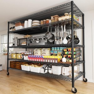 HOMDOX 5-Tier Heavy Duty Metal Storage Rack 60"W x 24"D x 82"H, 3000LBS Adjustable Wire Metal Shelves for Storage, Free Standing Storage Shelf Units - 1 of 4