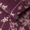 Anthriscus Plum Purple Floral Paste the Wall Wallpaper - 3 of 4