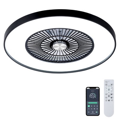HUMHOLD 24 Inch Smart Modern Ceiling Fan with Lights and Remote/APP Control