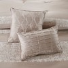 Okak Queen/King 7-Piece Chenille Jacquard Bed Comforter Set with Decorative Pillow,Comfortable Lightweight Comforter Bedding Sets - 3 of 4