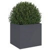 vidaXL Steel Planter - Anthracite Rectangular Garden Box for Outdoor/Patio, Cold-Rolled, Durable Steel Flower Pot, 12.6"x11.8"x11.4" - 4 of 4