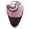 Slickblue Heart Motif Ring in IP Black Stainless Steel with Light Rose Stones, Women’s Size 5 to 10 - 4 of 4