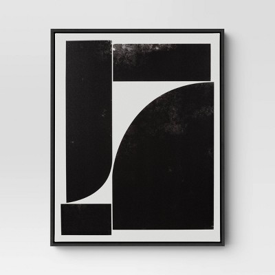 Set of 3 Black and White Geometric Canvas Wall Art