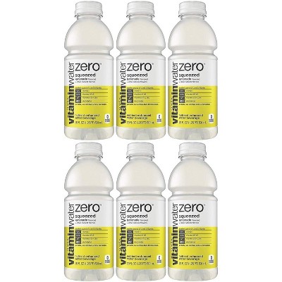 Vitamin Water Zero, Lemonade - Squeezed, 20Oz Bottle (Pack of 6, Total Of 120 Oz)