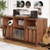 55" Large Record Player Stand, Vinyl Record Storage Cabinet,Modern Turntable Stand with Wood Legs,Record Player Table for Bedroom Living Room Office - 2 of 4