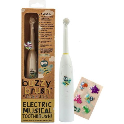 Jack n' Jill Buzzy Brush, Electric Musical Toothbrush, 1 Electric Toothbrush + 1 Sticker Sheet,
