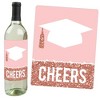 Big Dot of Happiness Rose Gold Grad - 2026 Graduation Party Decorations for Women and Men - Wine Bottle Label Stickers - Set of 4 - 2 of 4