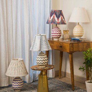 Mela Artisans Lavender Herringbone Table Lamp - 1 of 4