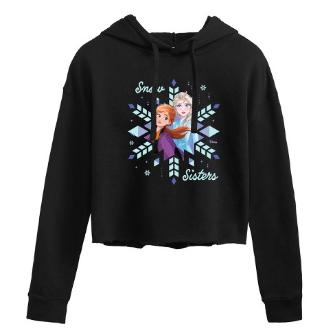 Women's - Frozen 2 - Snow Sisters Cropped Graphic Hoodie - image 1 of 3