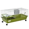 Small Animal Cage with Wheels for Guinea Pigs Rabbits Chinchillas Includes Food Bowl Water Bottle Hay Feeder Ramp and Platform - LAOTIES - 3 of 4