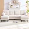Mjkone Corduroy U-Shape Modular Convertible Sectional Sofa Couch,Upholstered 4-Seater Sofa with Movable Ottoman - 3 of 4
