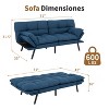 Dyonery 71"  Futon Sofa Bed, Memory Foam Modern Convertible Couch Bed,Folding Futon Sleeper Couch with Compact Living Space - 2 of 4