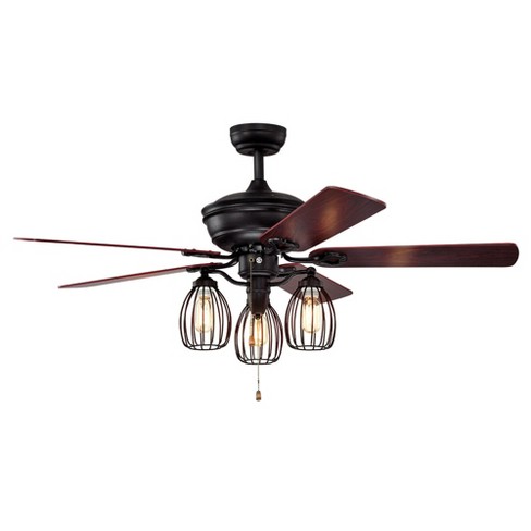Tangkula 52 Ceiling Fan With Lights 5 Iron Blades 3 Cage Noise Free Motor Reversible Function Target