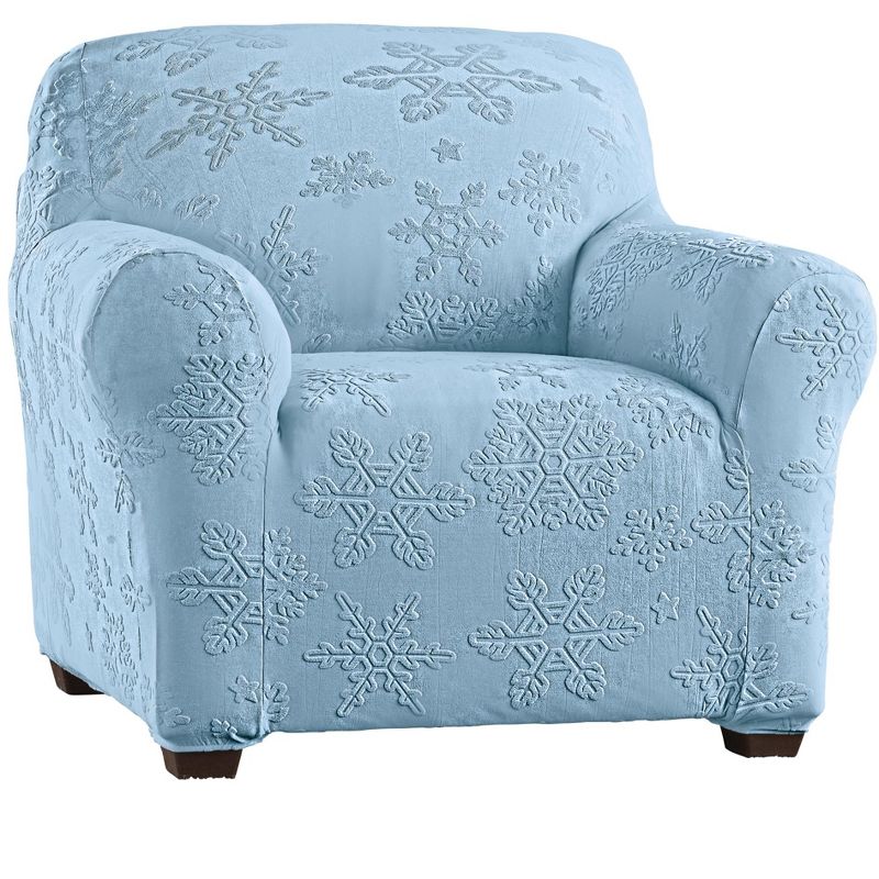 Collections Etc Snowflake Stretch Furniture Cover, 1 of 4