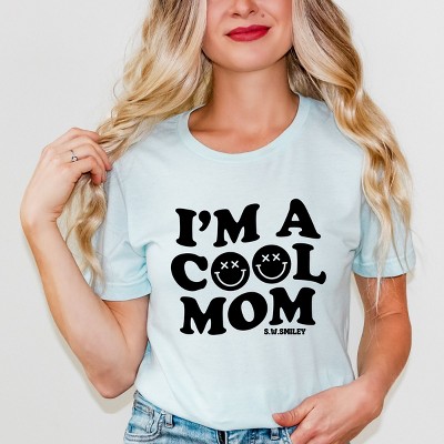 Simply Sage Market S.W.Smiley I'm A Cool Mom Smiley Face Short Sleeve Tee