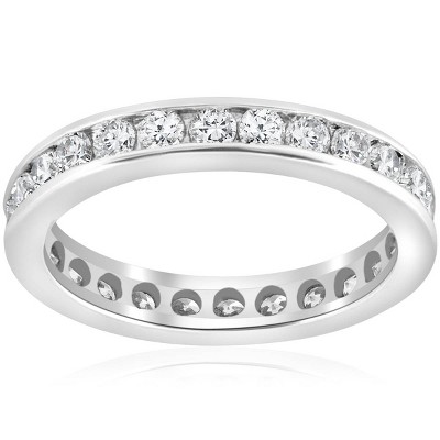 Pompeii3 1 1/2ct Channel Set Diamond Eternity Ring 14K White Gold