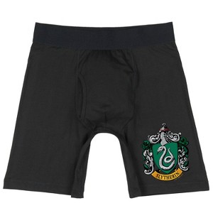 Harry Potter Men's Hogwarts Houses Crests Long Leg Boxer Briefs - 1 of 4