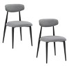 Coolbibila Modern Dining Chairs Set Of 2,Fabric Upholstered Armless Dining Chairs,Kitchen Dining Chair With Curved Backrest and Metal Frame - image 3 of 4