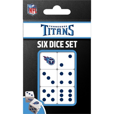 MasterPieces Officially Licensed NFL Tennessee Titans - 6 Piece D6 Gaming Dice Set Ages 6 and Up