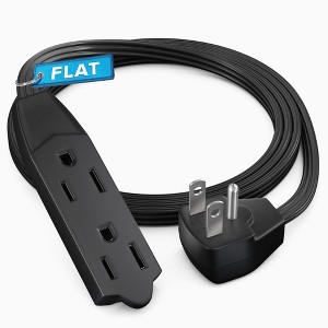 Maximm Flat Plug Extension Cord UL Certified 16 Gauge, 125V, 13 Amps, 1625 Watts Grounded 3-Prong Cord - 1 of 4