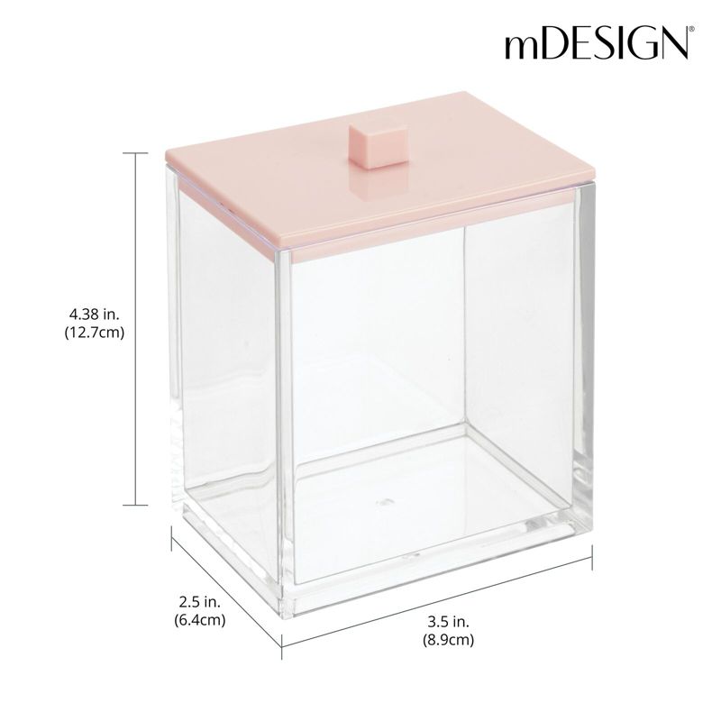 mDesign Plastic Rectangle Apothecary Storage Canister, 2 Pack, 4 of 10