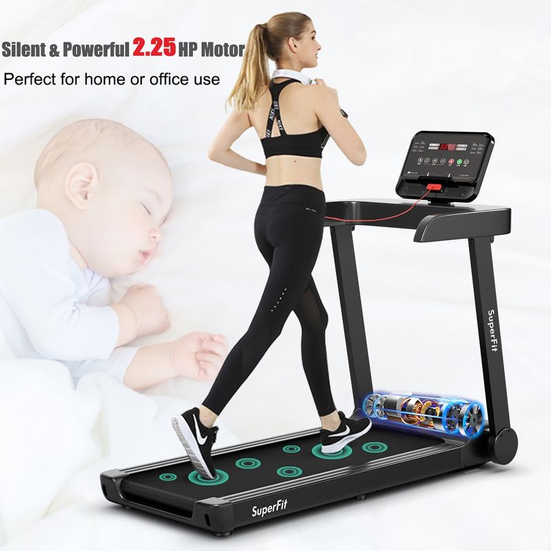 SuperFit 2.25HP Electric Treadmill Running Machine w/App Control for Home Office, 4 of 11
