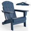 Folding Adirondack Chair, HDPE Outdoor All-Weather Fire Pit Chairs, Outdoor Wooden Lounge Chair, Modern Lounger Adirondack Chairs Ergonomic - 2 of 4