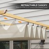 Aghana Digitals Cream Retractable Aluminum Pergola Canopy with Wood-Grain Frame, Weather-Resistant - 3 of 4