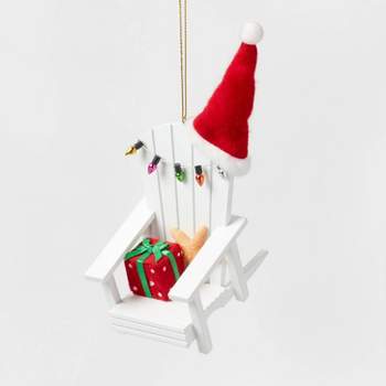 Wood Adirondack Chair Christmas Tree Ornament White - Wondershop™