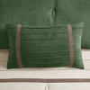 Gulches 7 PC Pieced Faux Suede Comforter Set Green Queen - 4 of 4