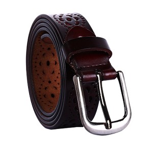 INSPIRE CHIC Women's Carved Multi-Hole Hollow Leather Belts - 1 of 4