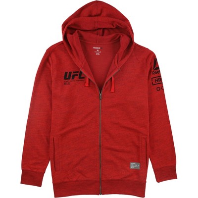 Reebok Mens Fight For Yours Hoodie Sweatshirt, Red, Medium