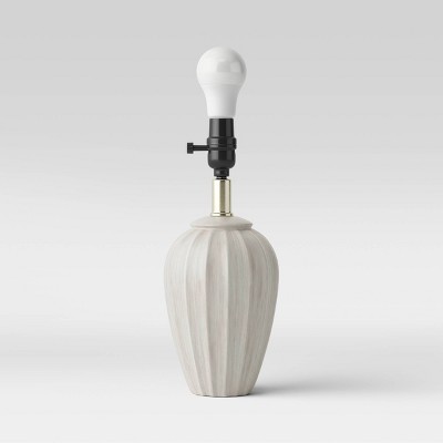Small Ribbed Wood Lamp Base Brown - Threshold™