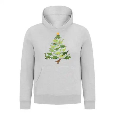 Everyday Kids Christmas Collection Dinosaur Tree Boys Pullover Hoodie – Holiday Sweatshirt