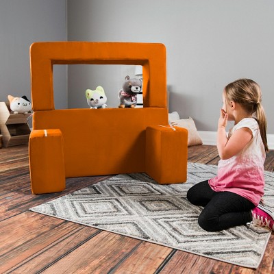 Mandarin Modular Kids Sofa with Ottomans and Fold Out Lounger