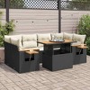 vidaXL Garden Sofa Set Black, Cream White - Black and Cream with Storage - 2 of 4