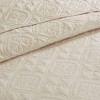 Gulches 3 Piece Reversible Bedspread Set, Cream King/Cal King - Oversized Quilted Bedding for Bright, Transitional Bedroom Aesthetics - 3 of 4