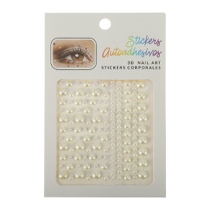 Unique Bargains Eye-catching Face Rhinestone Stickers Beige 1 Pc - 1 of 4