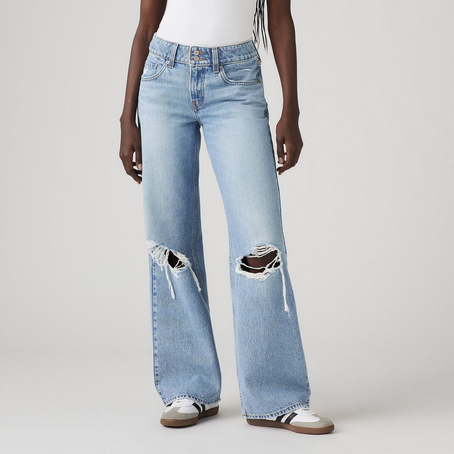 Levi's® Women's Low-Rise Superlow Loose Jeans - Table Talk 24: Midweight Denim, Straight Leg, 32" Inseam
