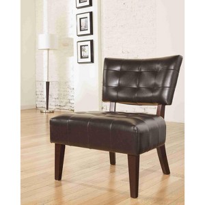CAVINAS Leather Accent Chair with Mid-Height Tufted Backrest,Modern Upholstered Living Room Chairs,Reading Chairs for Living Room - 1 of 4