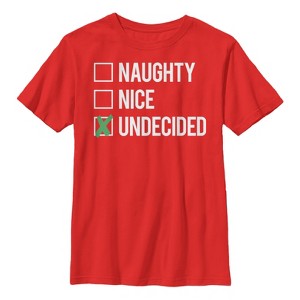 Boy's Lost Gods Christmas Naughty Nice Undecided T-Shirt - 1 of 3