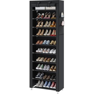 Maximize Your Entryway: 10-Layer Shoe Rack Organizer with Cover - Stackable Design for Vertical Storage, Sturdy Metal Frame - 1 of 4