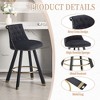 MOONMISS Set of 2 velvet bar chairs,Back pull point design, 360 degree rotation, back pull loop detachable design, rivet decoration - 3 of 4
