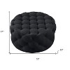 33"  Linen Tufted Round Cocktail Ottoman - 3 of 4