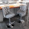 INFURNIC Counter and Bar Stools Swivel Velvet Bar Stool with Adjustable Height for Kitchen and Home Bar, Gray, 18"*18.1"*45.6" - 4 of 4